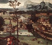 PATENIER, Joachim, Landscape with the Rest on the Flight (detail) a